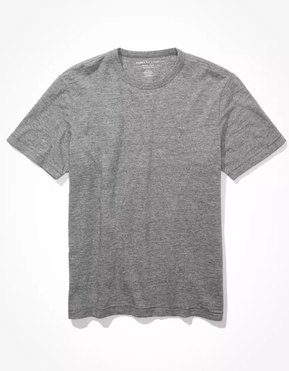 T Shirts American Eagle AE Super Soft Slub Grise Homme | DSB-31447990